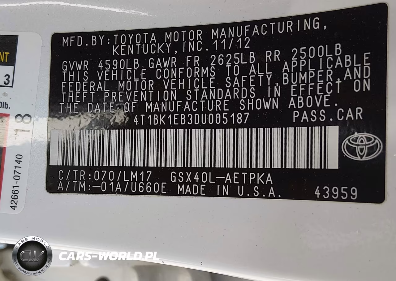 2013 Toyota Avalon Limited VIN:4T1BK1EB3DU005187 - 9