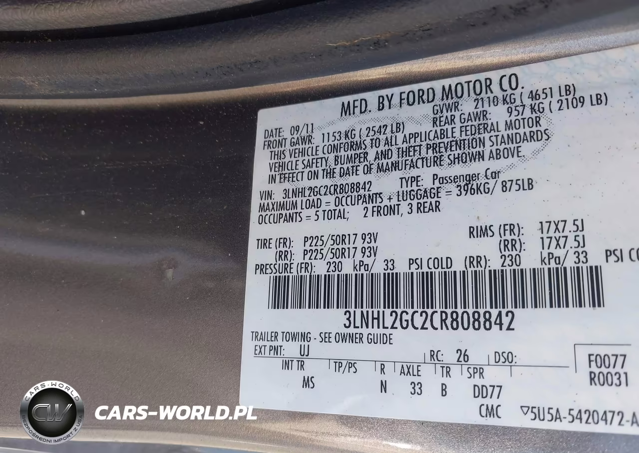 2012 Lincoln Mkz VIN:3LNHL2GC2CR808842 - 9