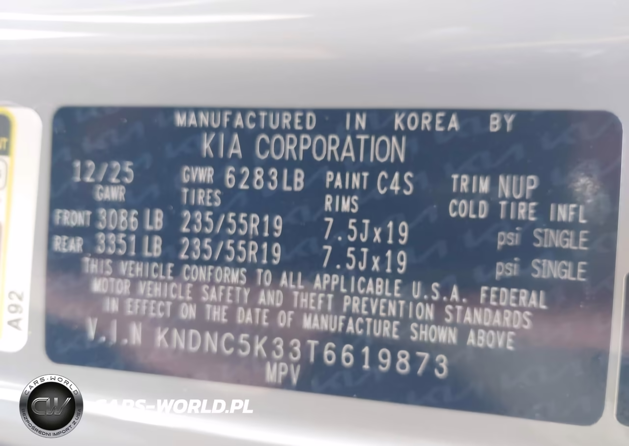 2026 Kia Carnival Mpv Ex VIN:KNDNC5K33T6619873 - 9