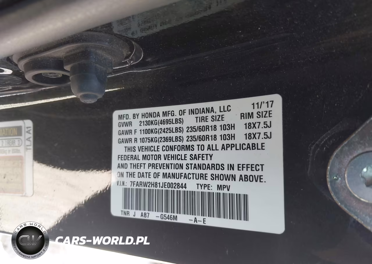 2018 Honda Cr-V Ex-L-Ex-L Navi VIN:7FARW2H81JE002844 - 9