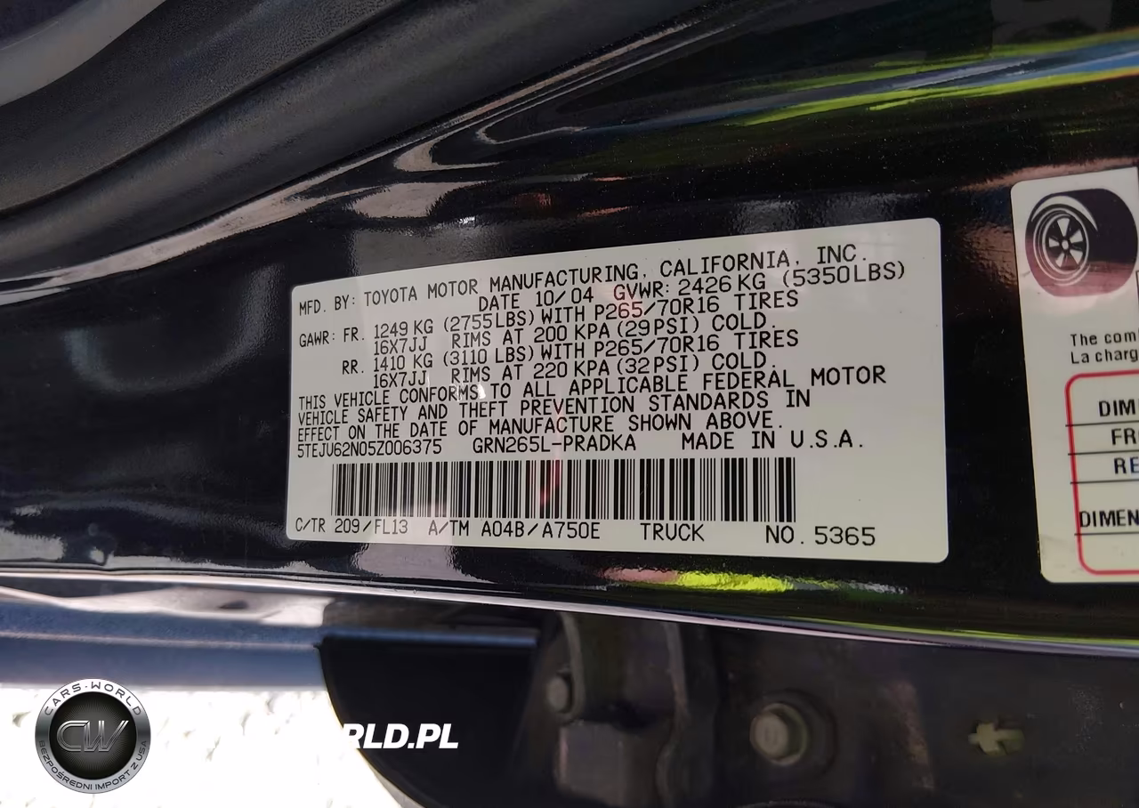2005 Toyota Tacoma Prerunner V6 VIN:5TEJU62N05Z006375 - 9
