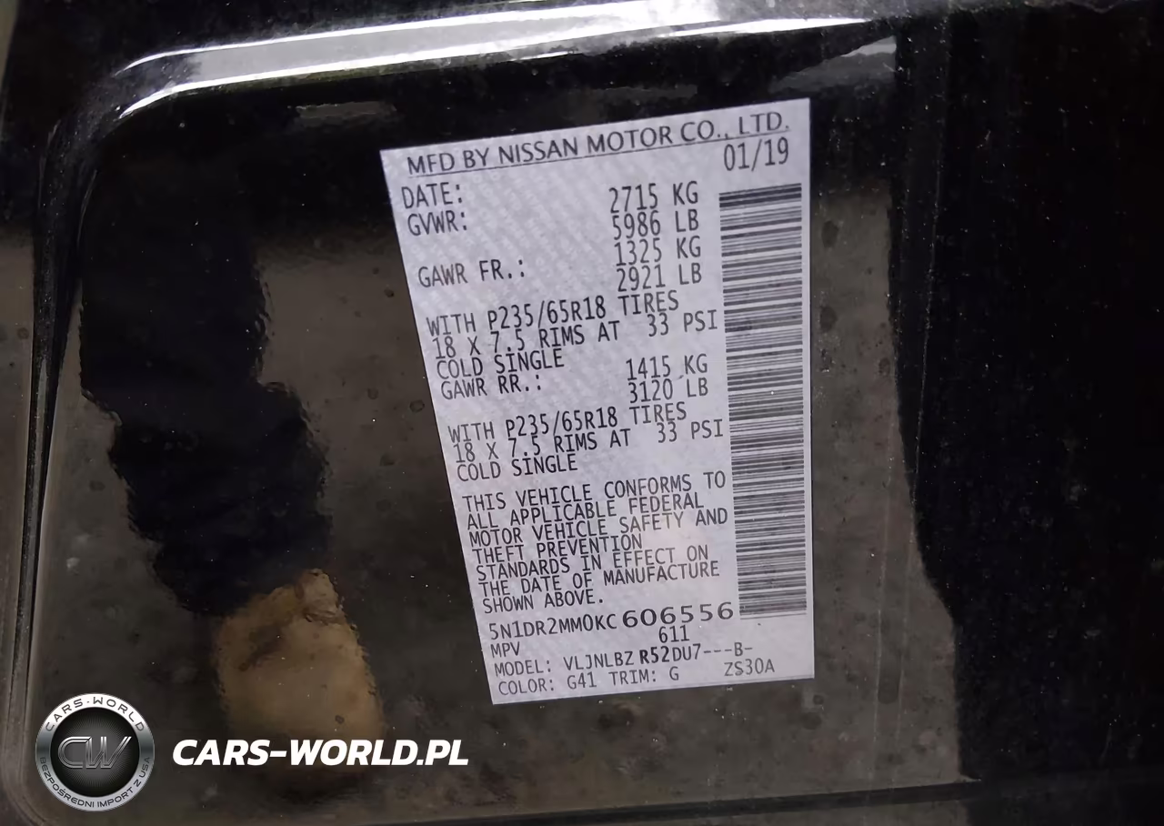 2019 Nissan Pathfinder S VIN:5N1DR2MM0KC606556 - 8
