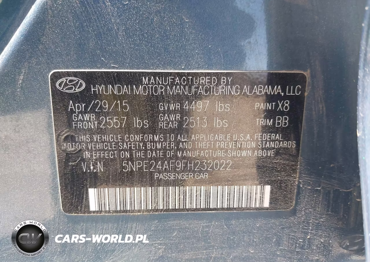 2015 Hyundai Sonata Se VIN:5NPE24AF9FH232022 - 9