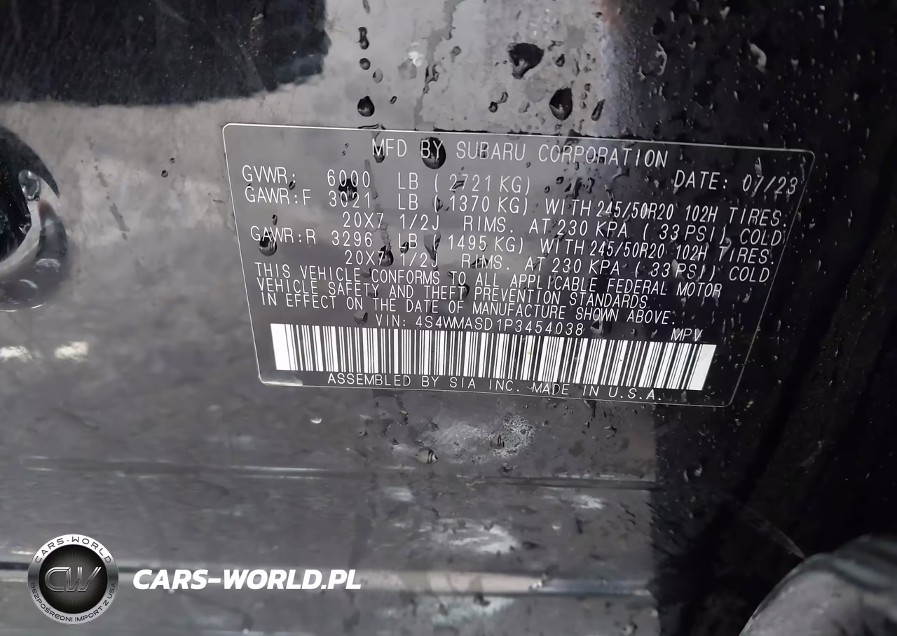 2023 Subaru Ascent Limited 7-Passenger VIN:4S4WMASD1P3454038 - 9