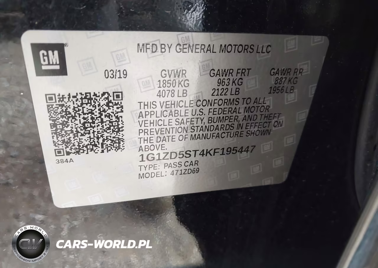 2019 Chevrolet Malibu Lt VIN:1G1ZD5ST4KF195447 - 9