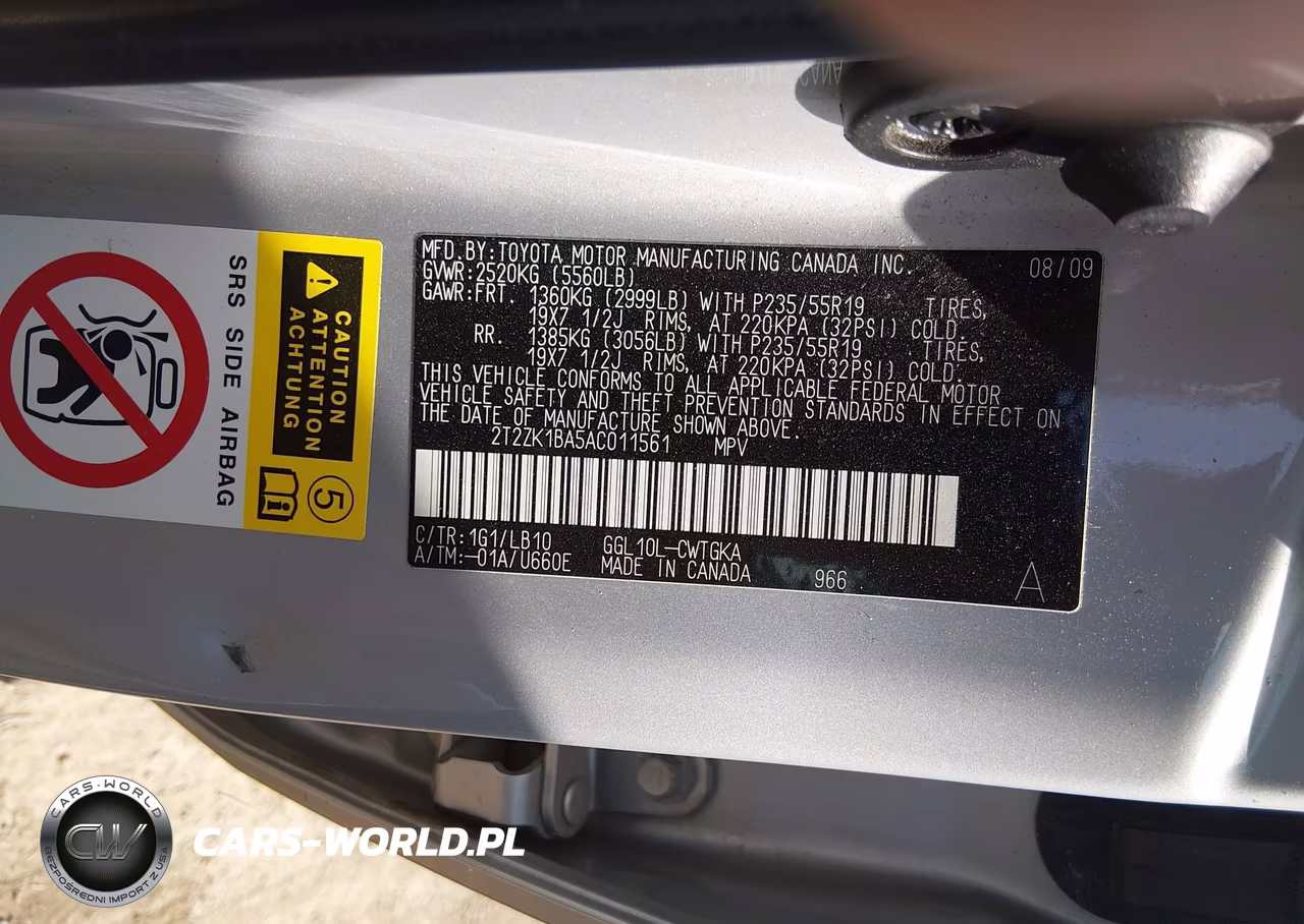 2010 Lexus Rx 350 VIN:2T2ZK1BA5AC011561 - 9