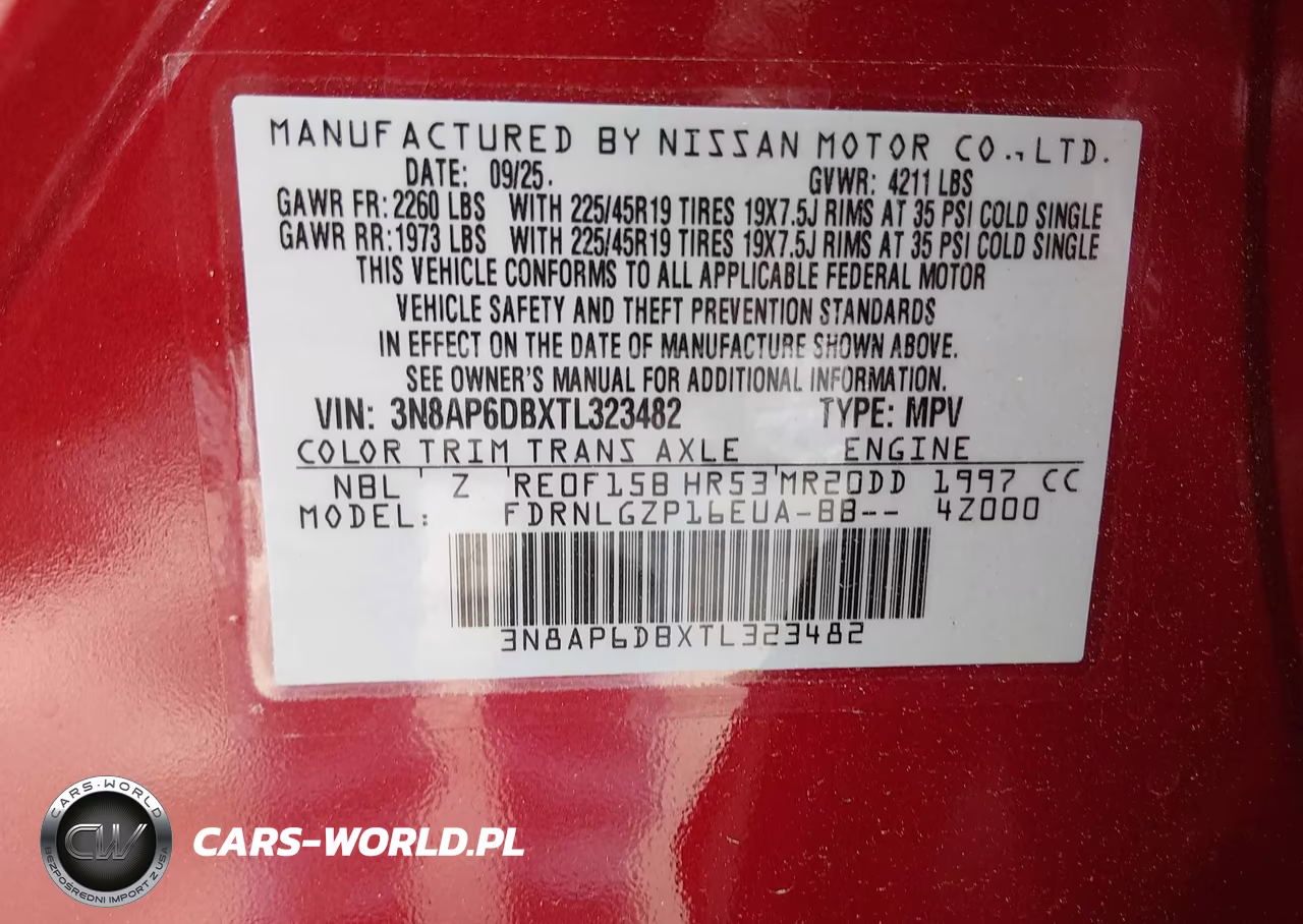 2026 Nissan Kicks Sr VIN:3N8AP6DBXTL323482 - 9