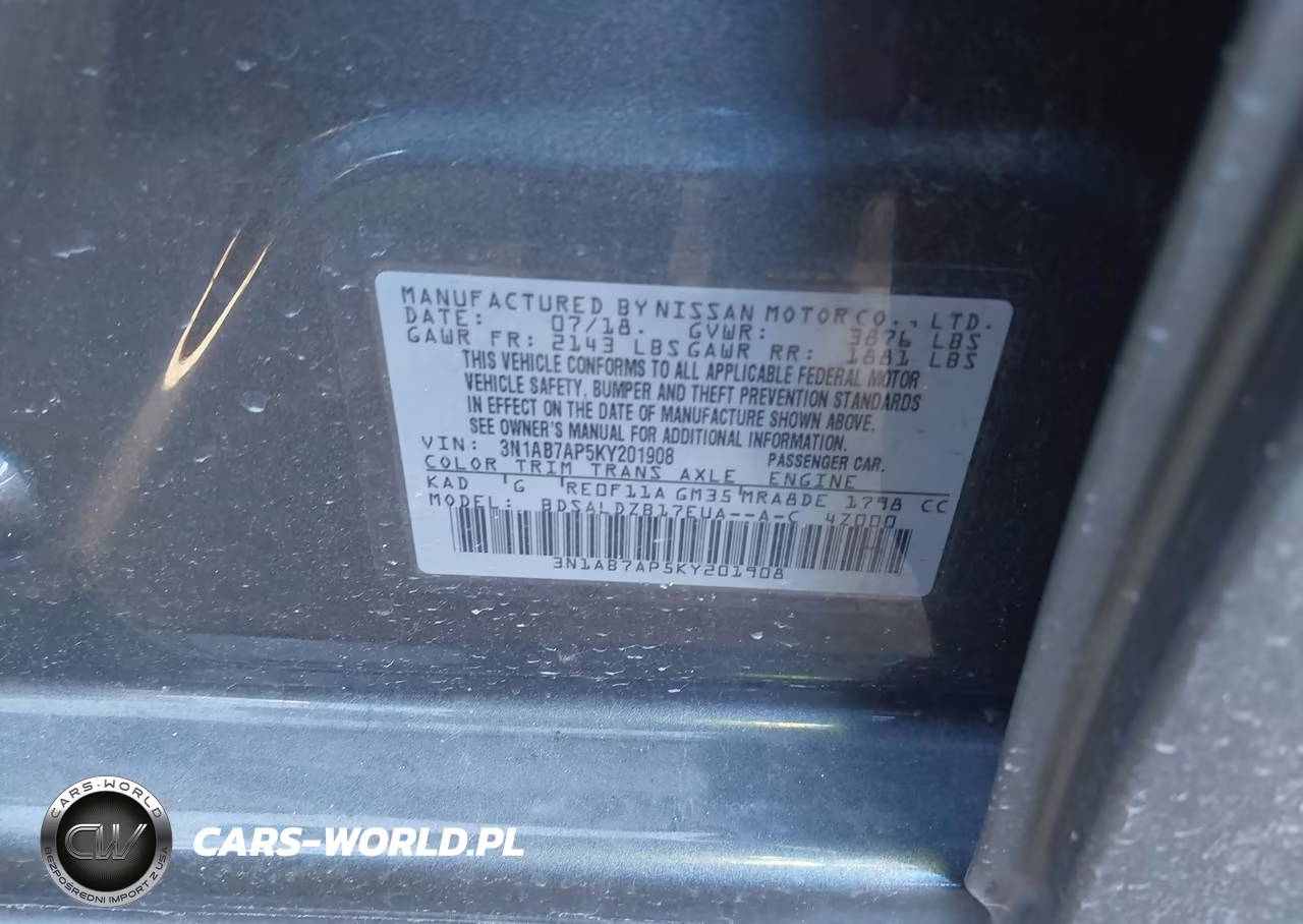2019 Nissan Sentra Sv VIN:3N1AB7AP5KY201908 - 9