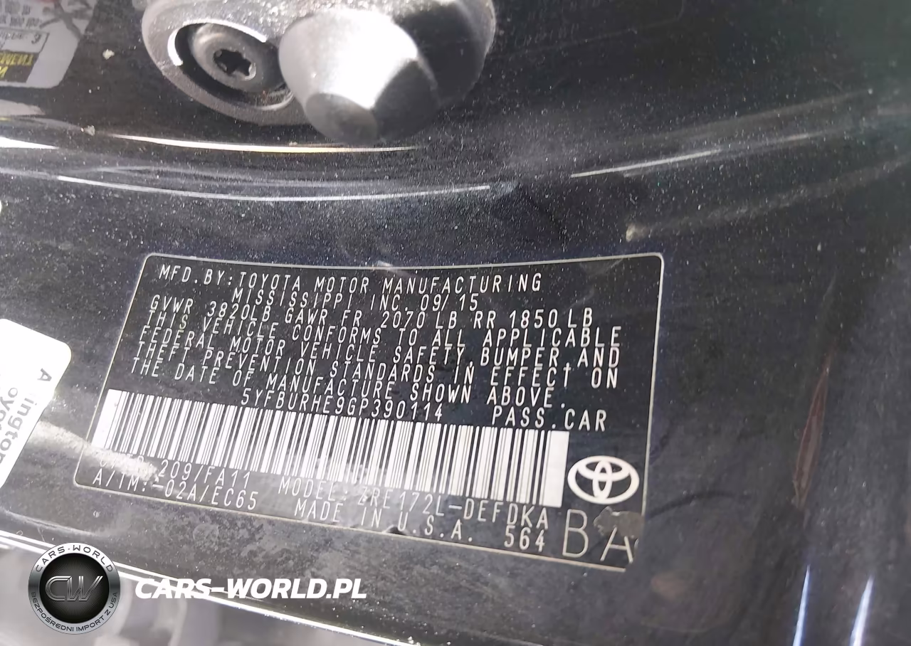 2016 Toyota Corolla L VIN:5YFBURHE9GP390114 - 9