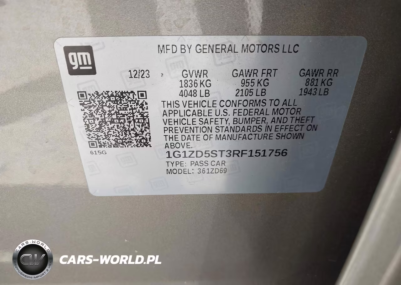 2024 Chevrolet Malibu Fwd 1Lt VIN:1G1ZD5ST3RF151756 - 9