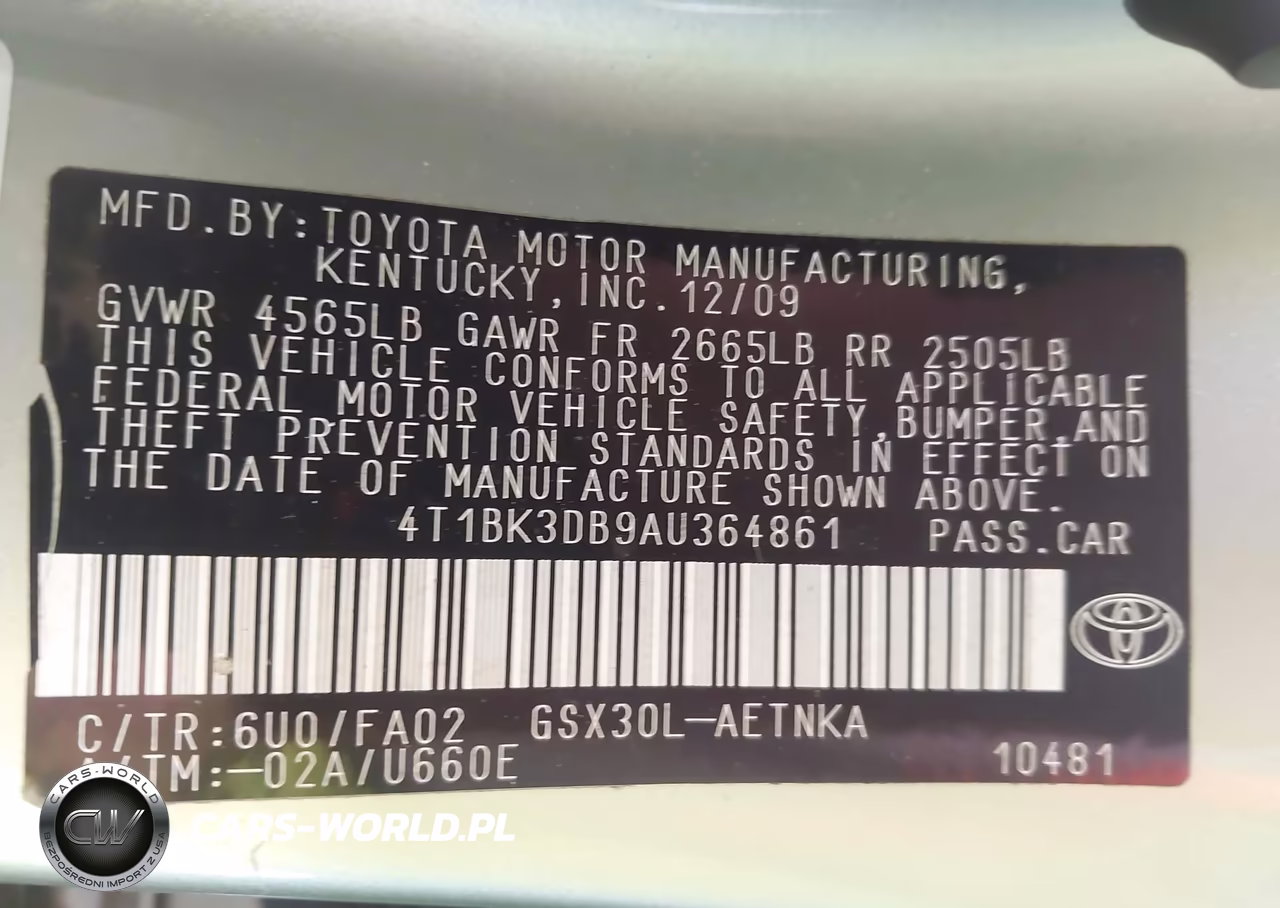 2010 Toyota Avalon Xl VIN:4T1BK3DB9AU364861 - 9