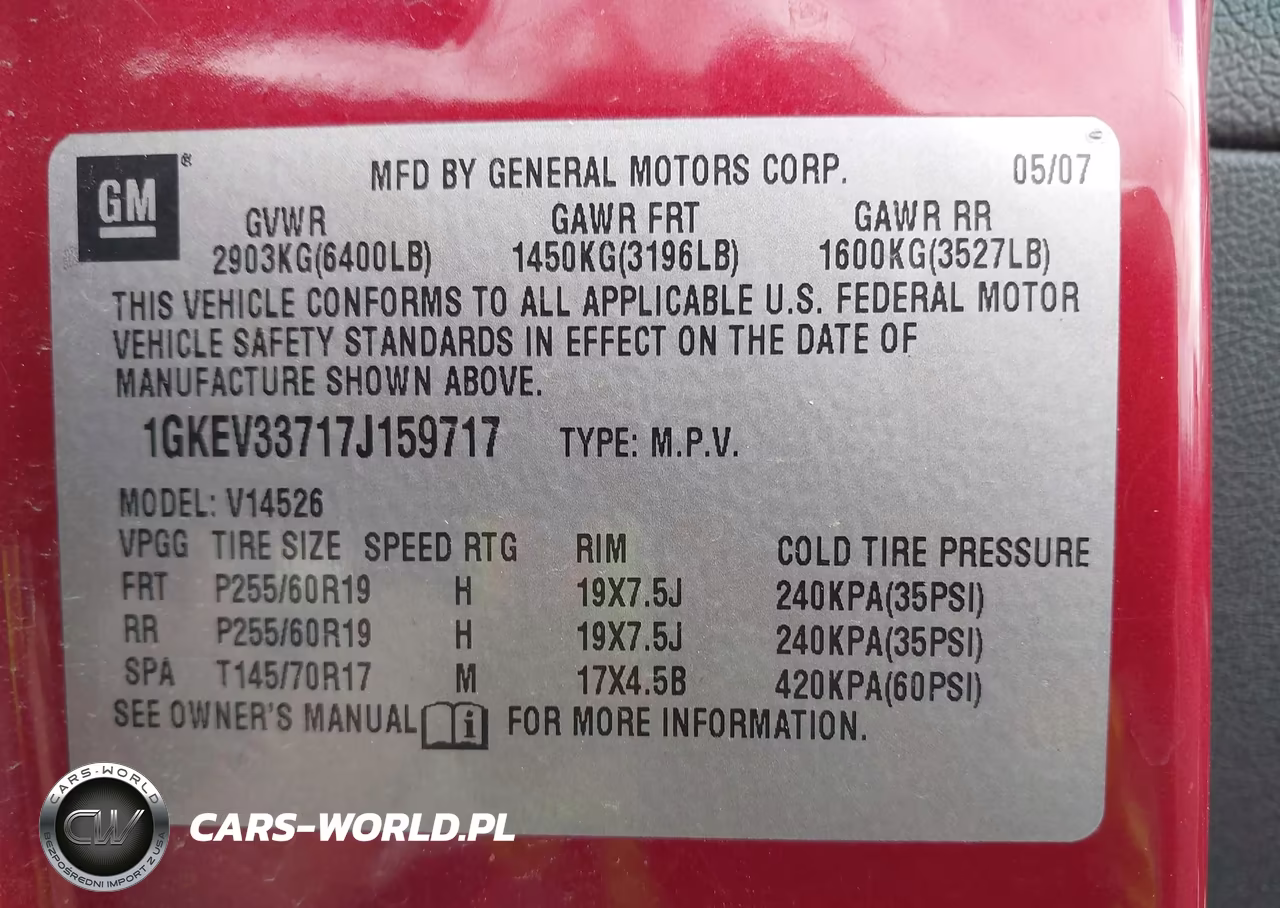 2007 GMC Acadia Slt-1 VIN:1GKEV33717J159717 - 9