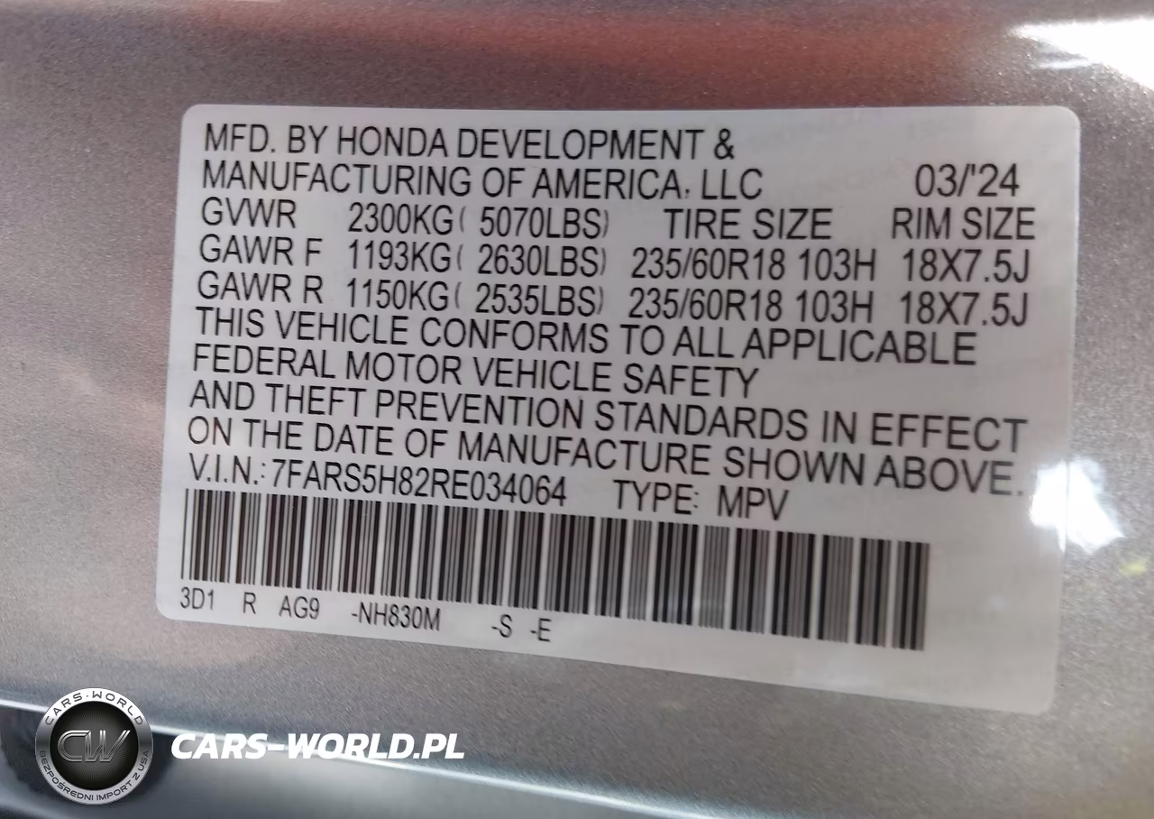 2024 Honda Cr-V Hybrid Sport-L VIN:7FARS5H82RE034064 - 9