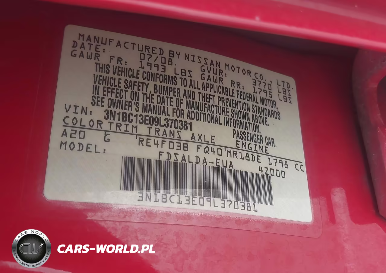 2009 Nissan Versa 1.8S VIN:3N1BC13E09L370381 - 9