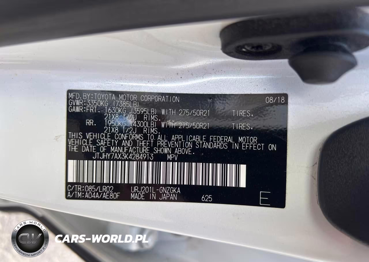 2019 Lexus Lx 570 VIN:JTJHY7AX3K4284913 - 9