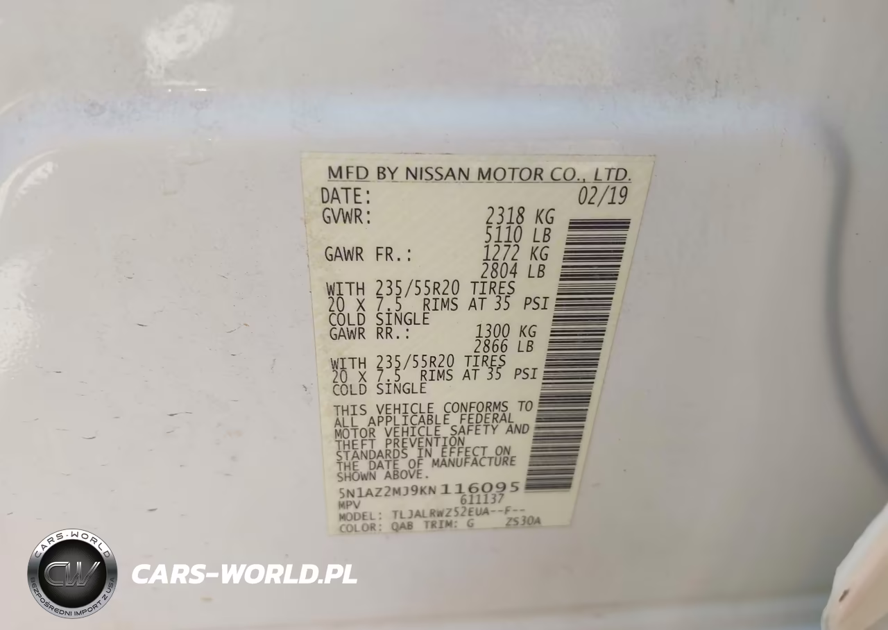 2019 Nissan Murano Sl VIN:5N1AZ2MJ9KN116095 - 9