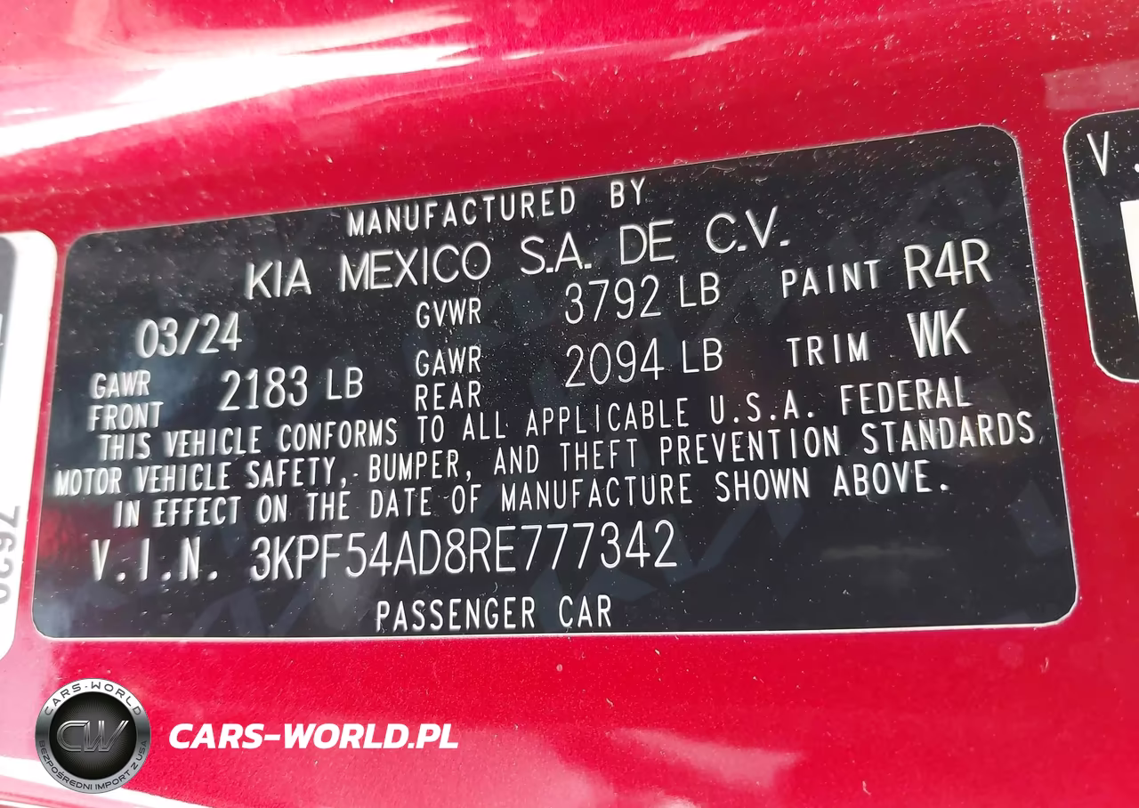 2024 Kia Forte Gt-Line VIN:3KPF54AD8RE777342 - 9