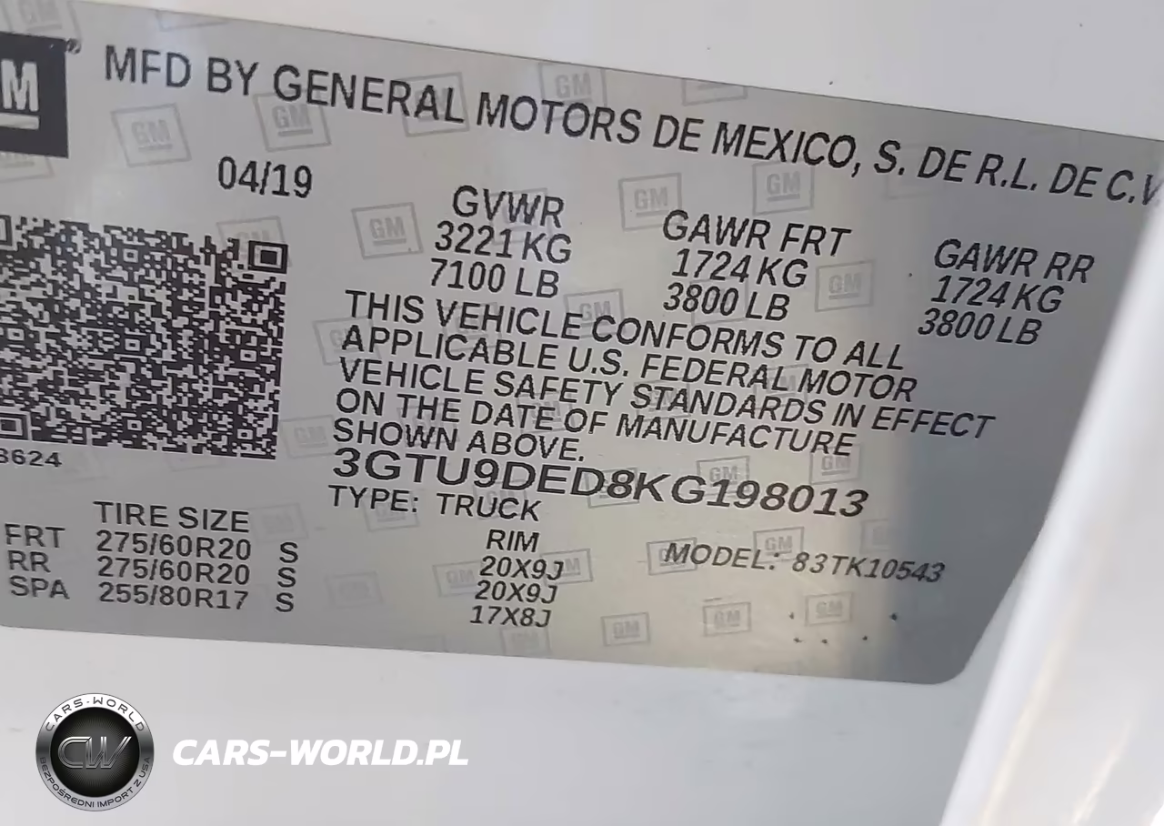 2019 GMC Sierra 1500 Slt VIN:3GTU9DED8KG198013 - 9