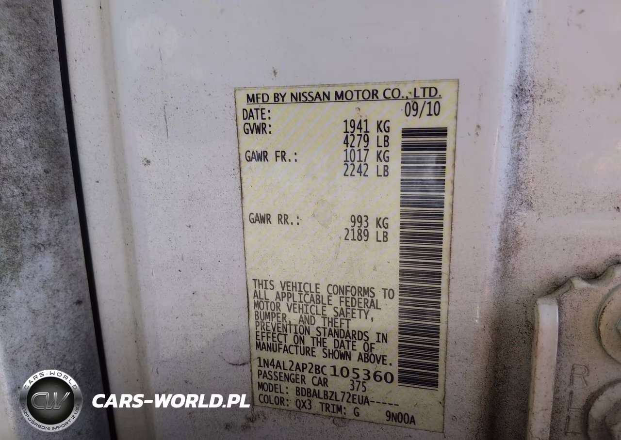 2011 Nissan Altima 2.5 S VIN:1N4AL2AP2BC105360 - 9