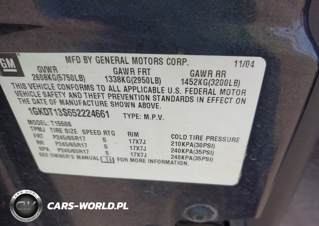 2005 GMC Envoy Sle VIN:1GKDT13S652224661 - 9