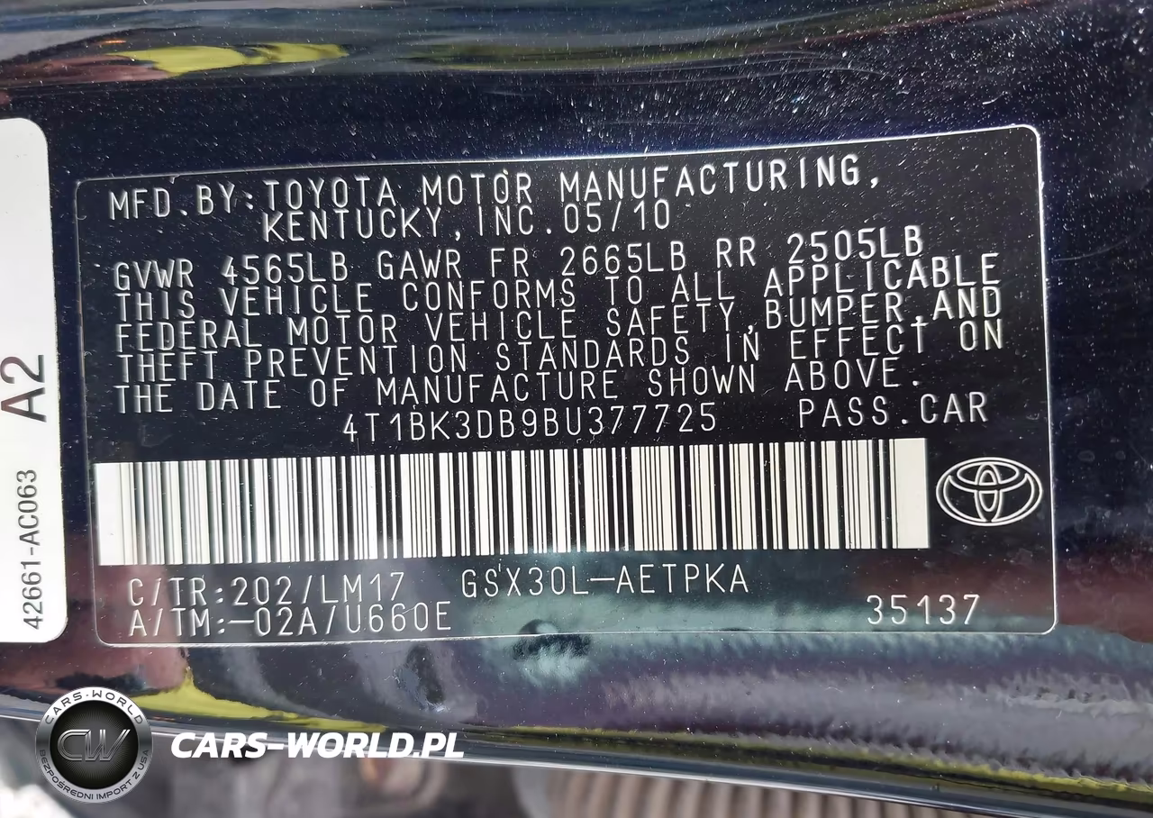 2011 Toyota Avalon Limited VIN:4T1BK3DB9BU377725 - 9