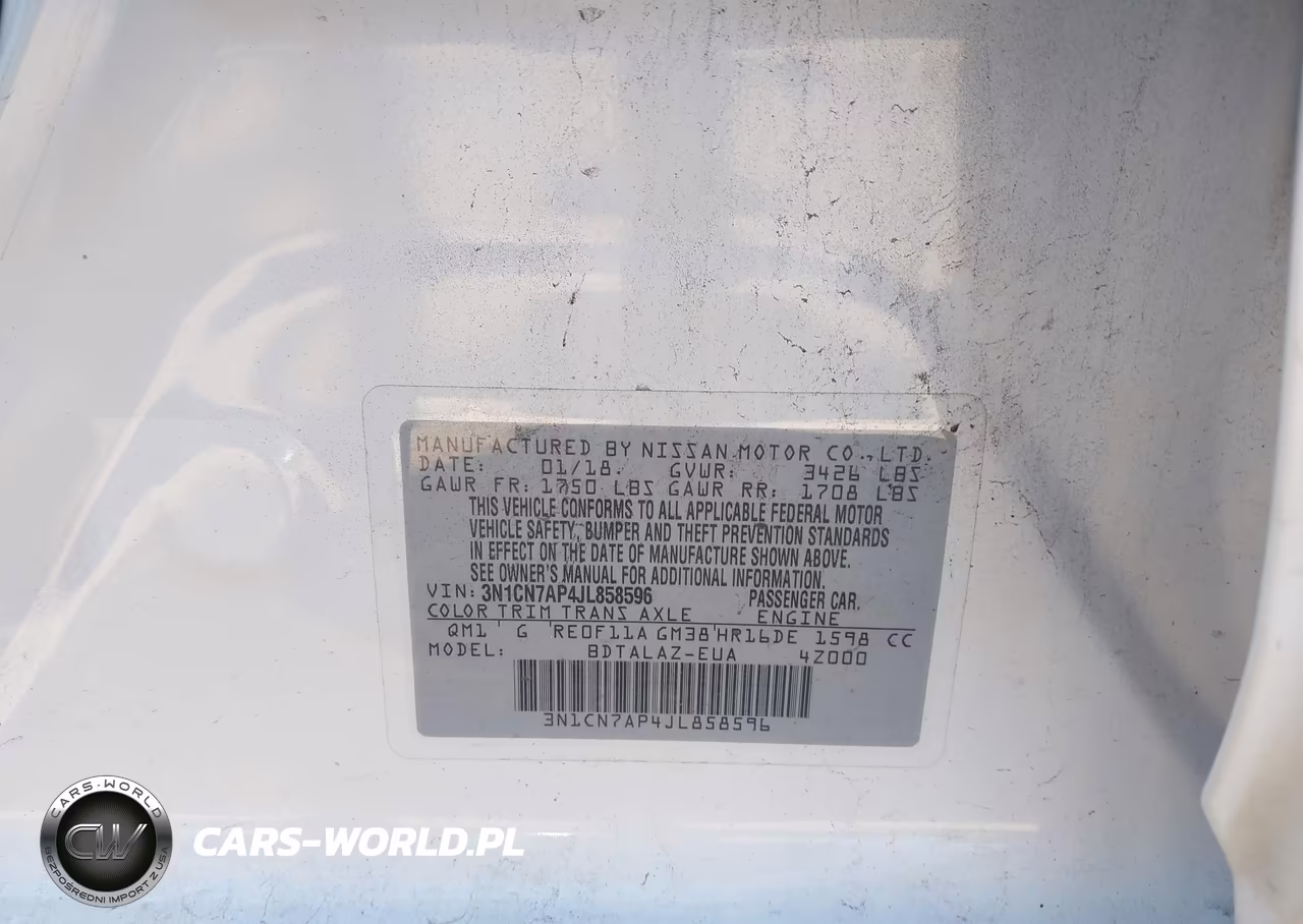2018 Nissan Versa 1.6 S+ VIN:3N1CN7AP4JL858596 - 9