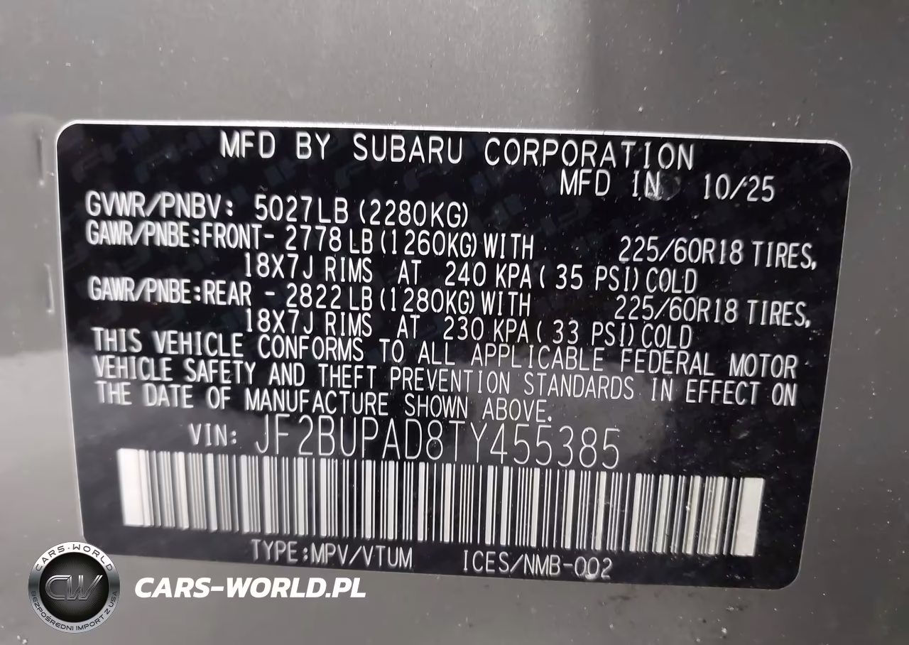 2026 Subaru Outback Premium VIN:JF2BUPAD8TY455385 - 9