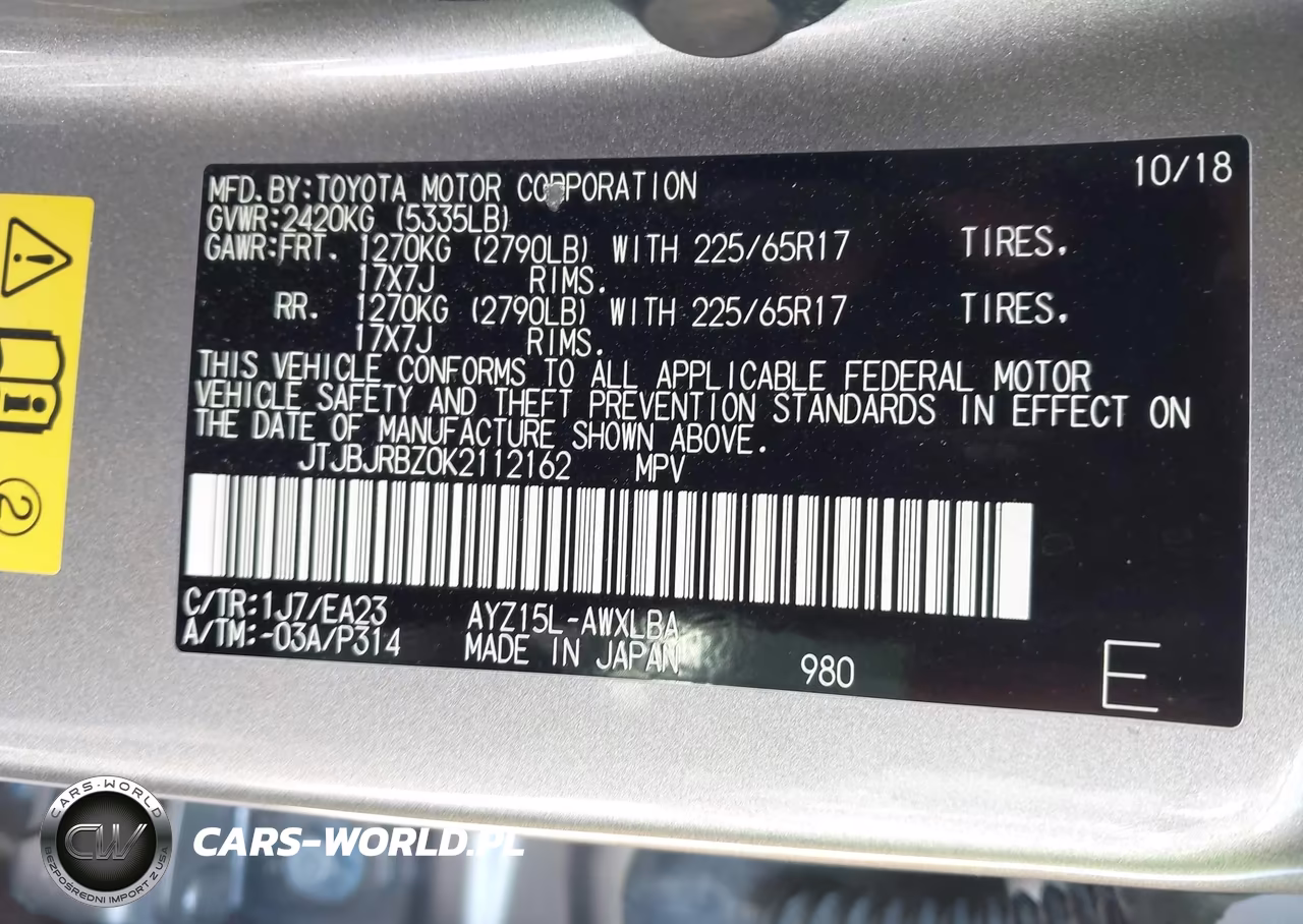 2019 Lexus Nx 300H VIN:JTJBJRBZ0K2112162 - 9