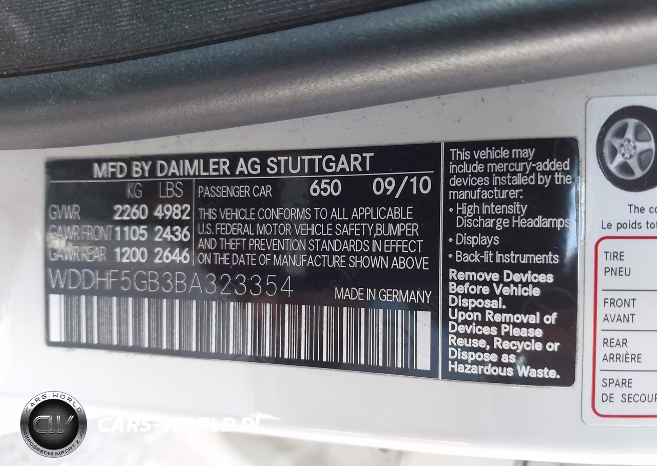 2011 Mercedes-Benz E 350 VIN:WDDHF5GB3BA323354 - 9