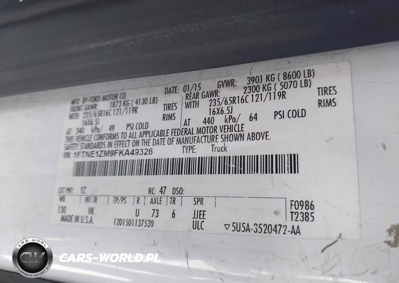 2015 Ford Transit-150 VIN:1FTNE1ZM9FKA49326 - 9