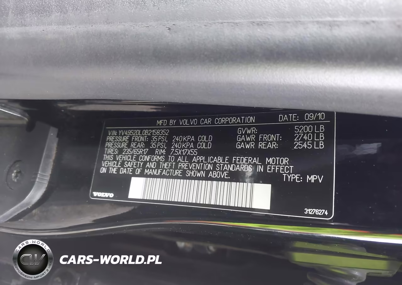2011 Volvo Xc60 3.2-3.2 R-Design VIN:YV4952DL0B2158352 - 9