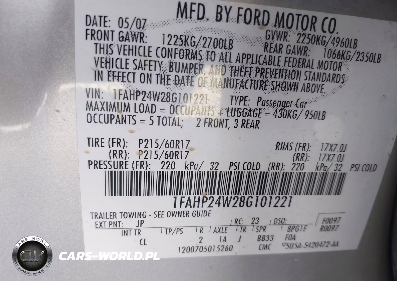 2008 Ford Taurus Sel VIN:1FAHP24W28G101221 - 9