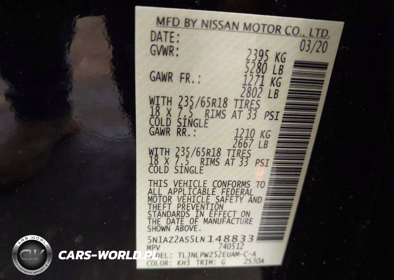 2020 Nissan Murano S Intelligent Awd VIN:5N1AZ2AS5LN148833 - 9