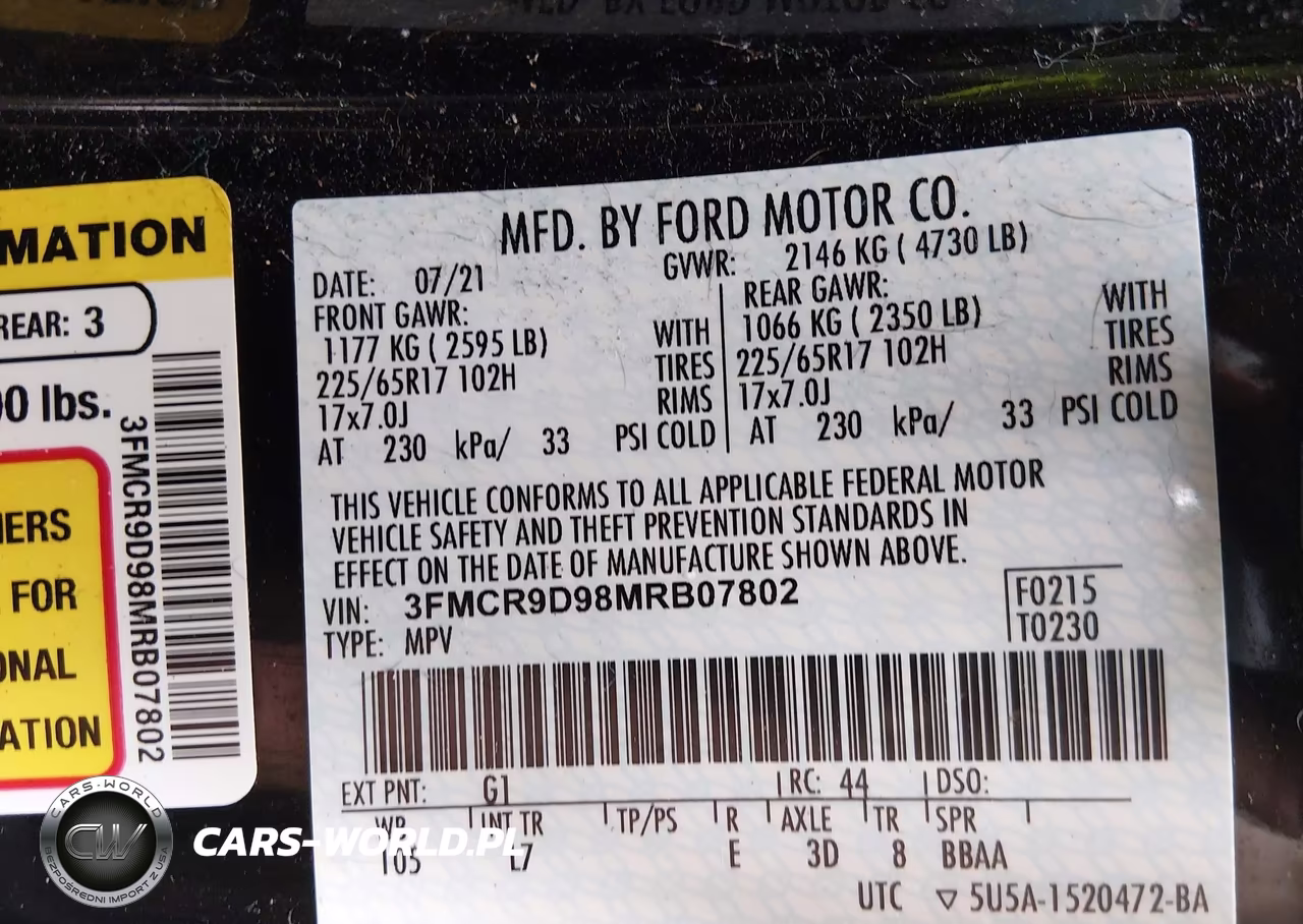 2021 Ford Bronco Sport Badlands VIN:3FMCR9D98MRB07802 - 9