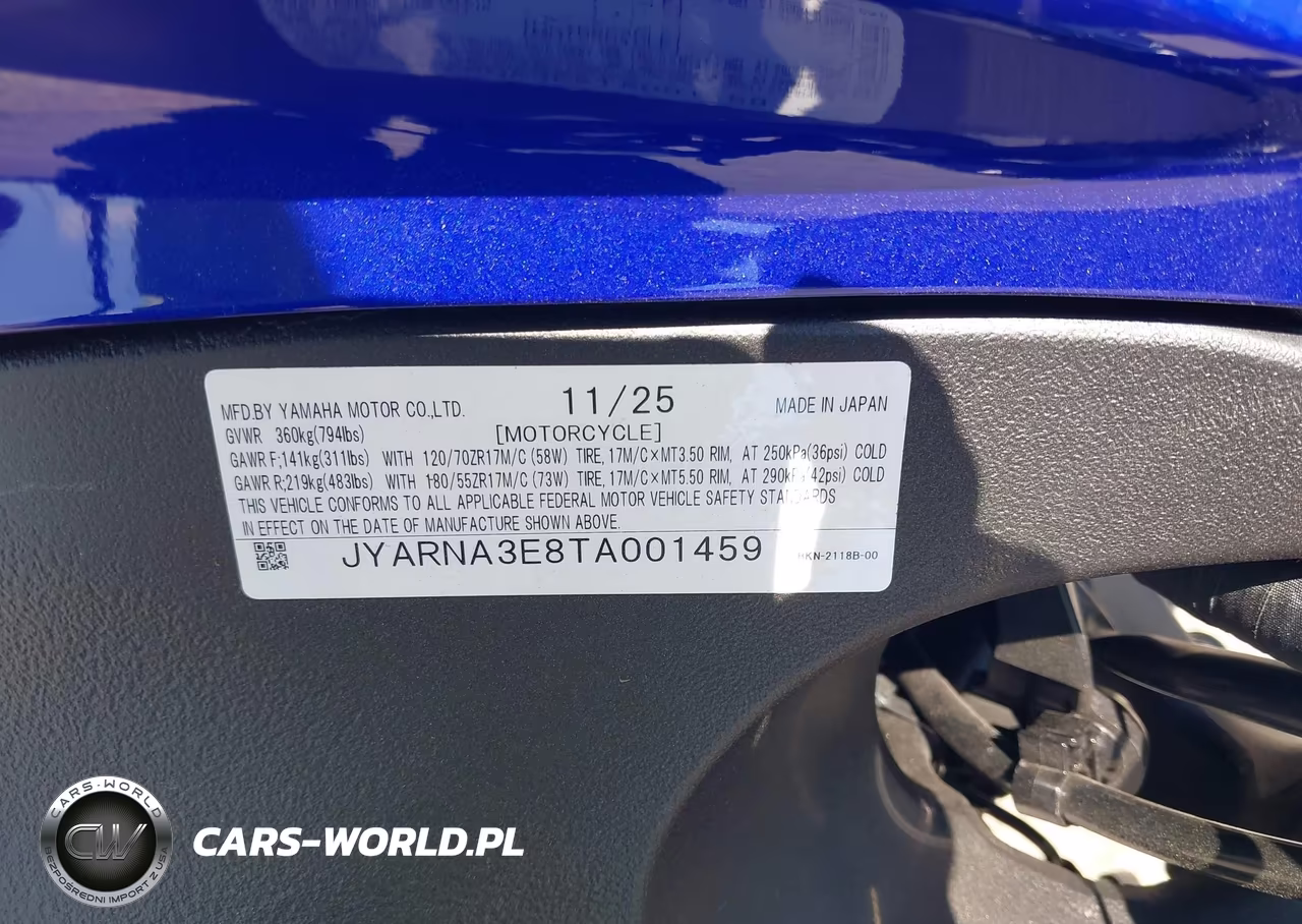 2026 Yamaha Yzf890 VIN:JYARNA3E8TA001459 - 10