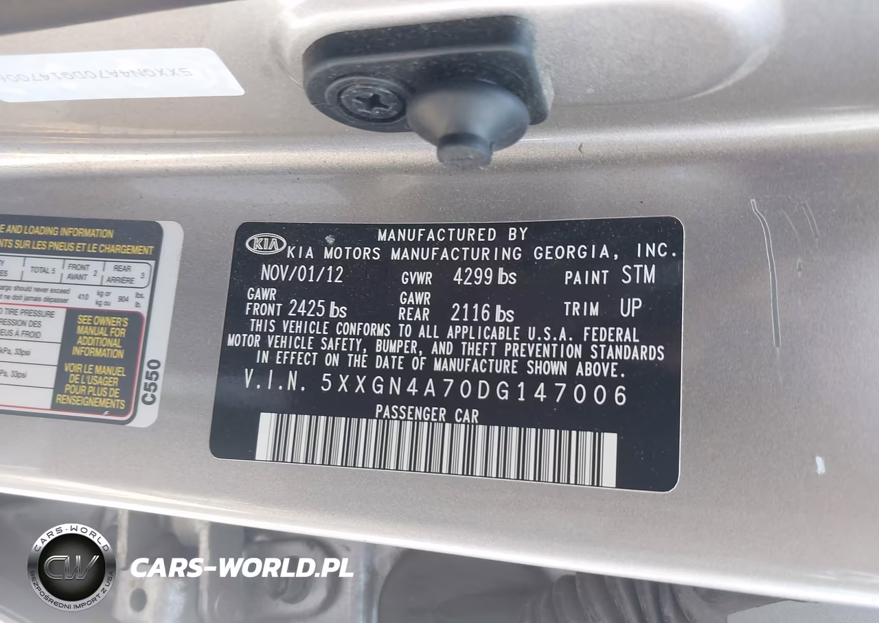 2013 Kia Optima Ex VIN:5XXGN4A70DG147006 - 9