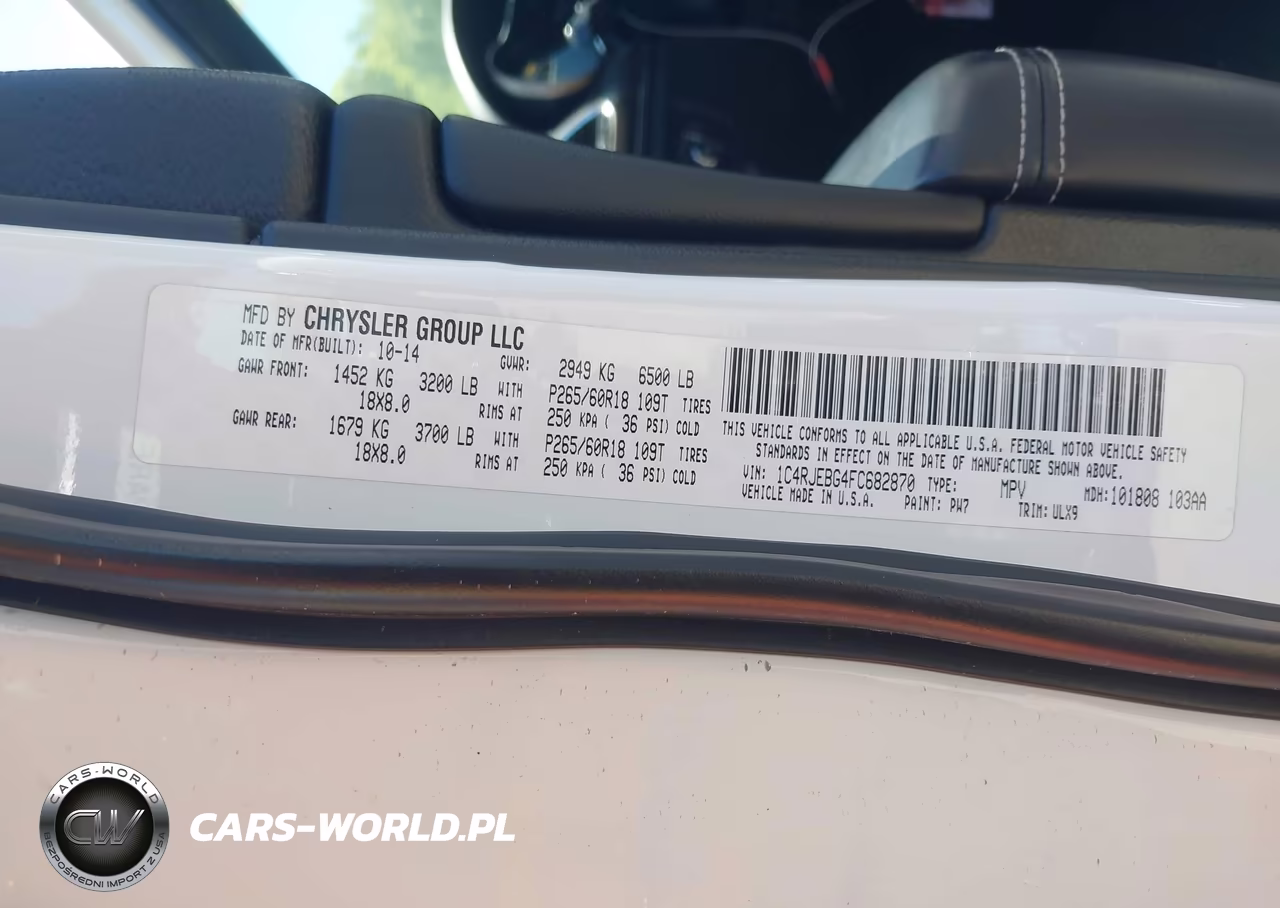 2015 Jeep Grand Cherokee Limited VIN:1C4RJEBG4FC682870 - 9