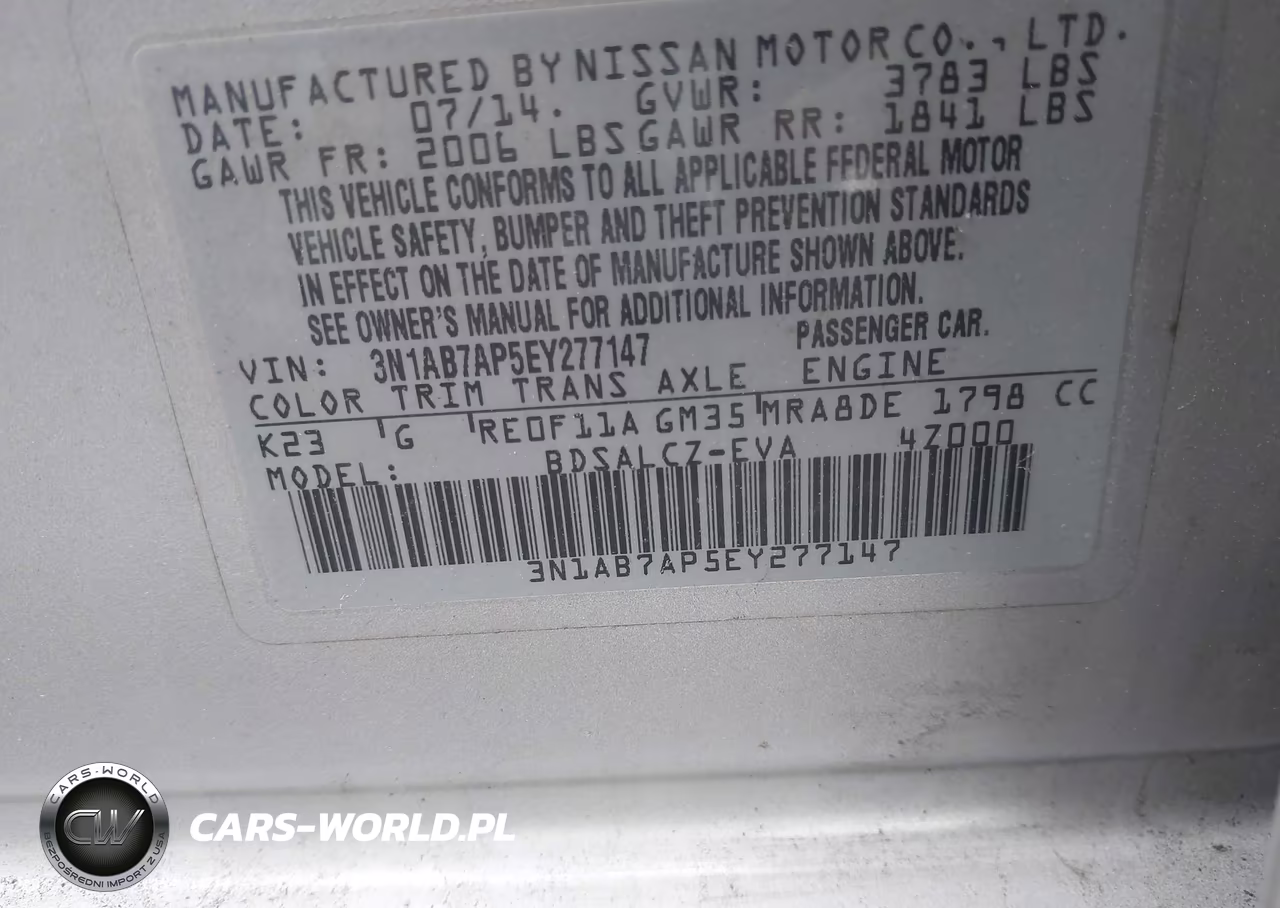 2014 Nissan Sentra S VIN:3N1AB7AP5EY277147 - 9