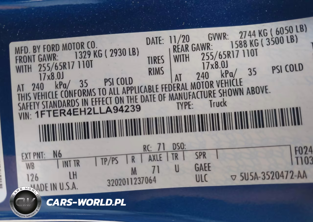 2020 Ford Ranger Xlt VIN:1FTER4EH2LLA94239 - 9