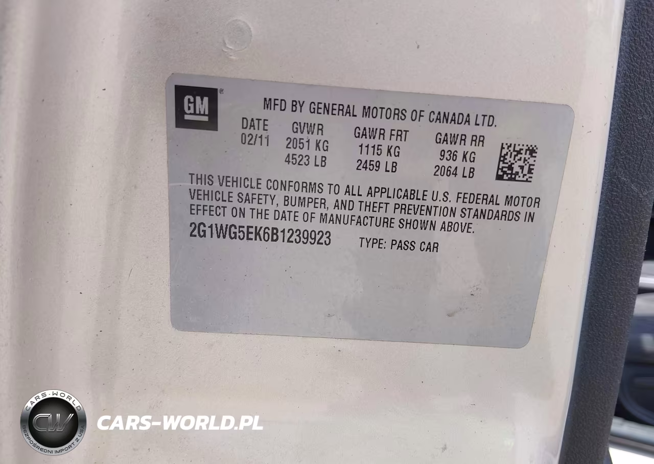 2011 Chevrolet Impala Lt VIN:2G1WG5EK6B1239923 - 9