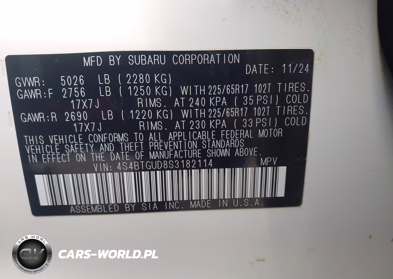 2025 Subaru Outback Wilderness VIN:4S4BTGUD8S3182114 - 9