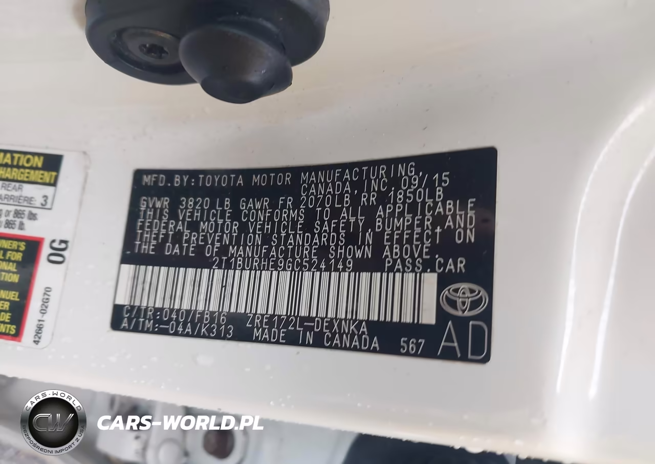2016 Toyota Corolla Le VIN:2T1BURHE9GC524149 - 9