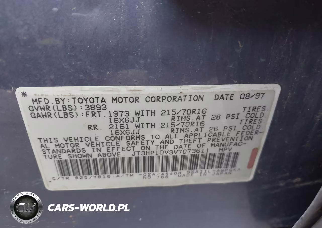 1997 Toyota Rav4 VIN:JT3HP10V3V7073611 - 9