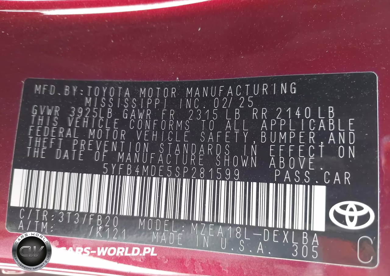 2025 Toyota Corolla Le VIN:5YFB4MDE5SP281599 - 9