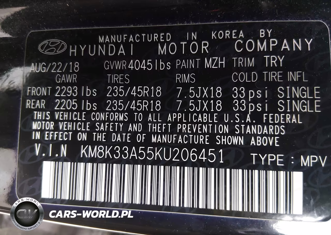 2019 Hyundai Kona Limited VIN:KM8K33A55KU206451 - 9
