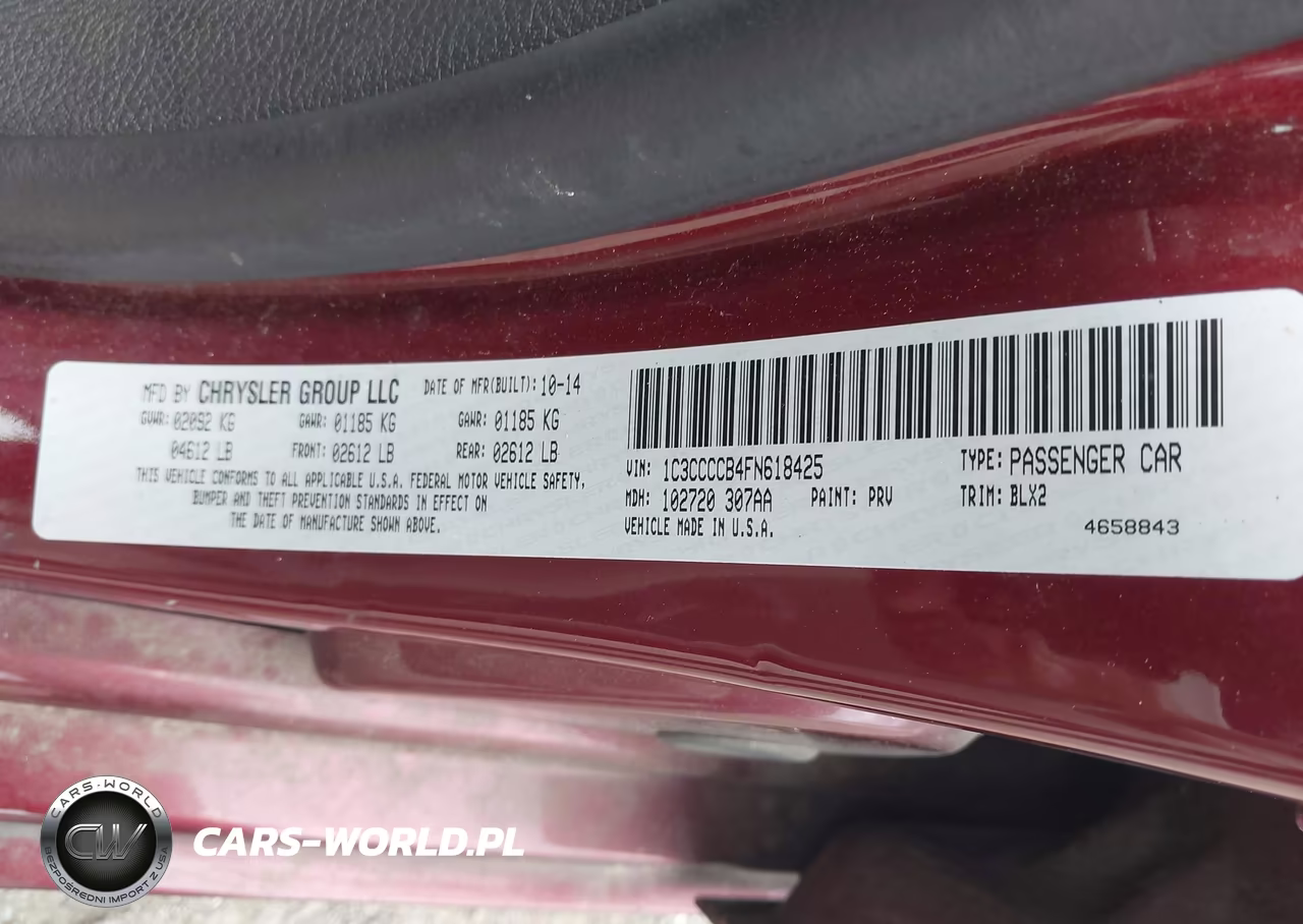 2015 Chrysler 200 C VIN:1C3CCCCB4FN618425 - 9