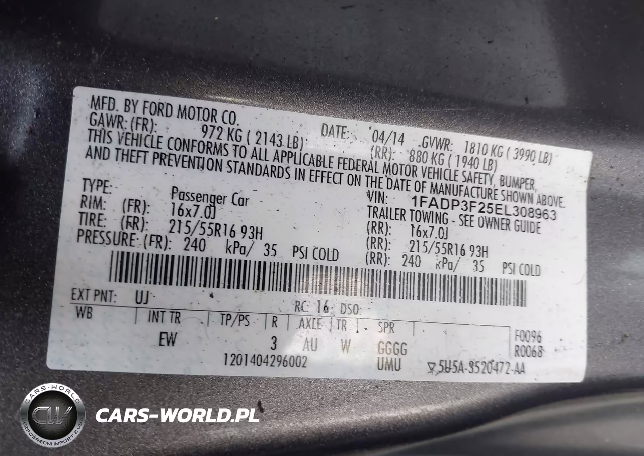 2014 Ford Focus Se VIN:1FADP3F25EL308963 - 9