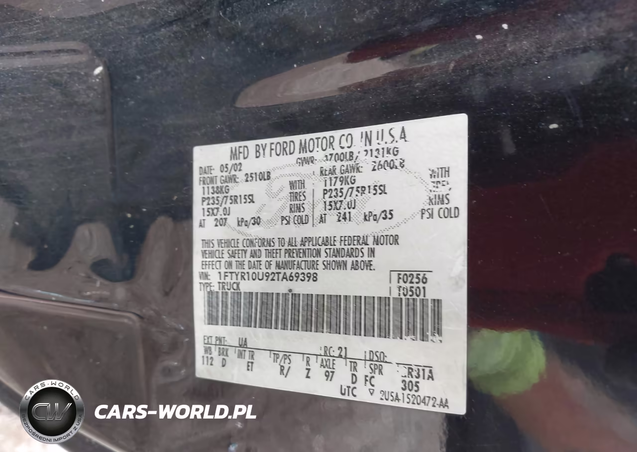 2002 Ford Ranger Edge-Xl-Xlt VIN:1FTYR10U92TA69398 - 9
