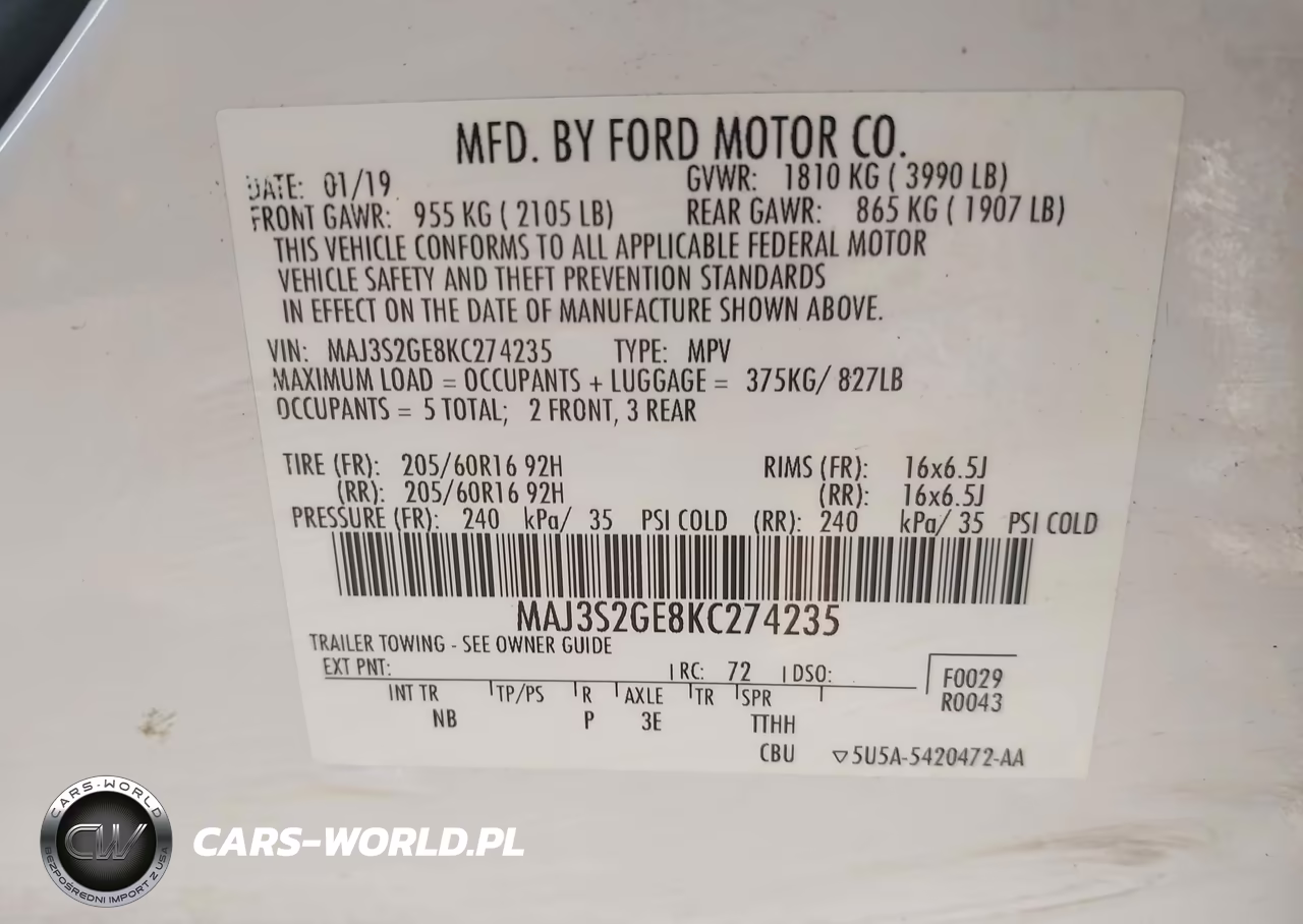 2019 Ford Ecosport Se VIN:MAJ3S2GE8KC274235 - 9