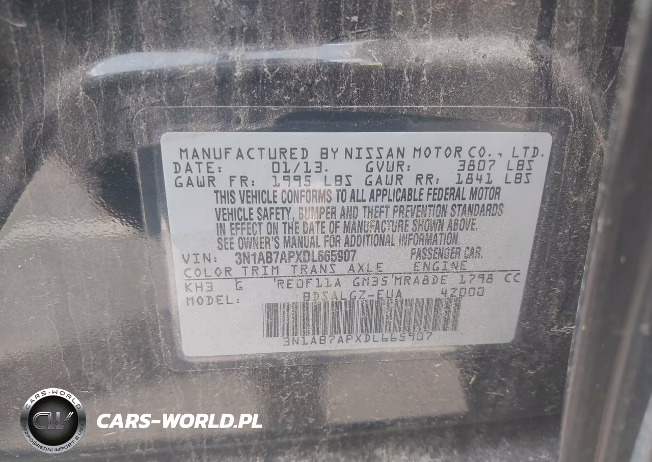2013 Nissan Sentra Sl VIN:3N1AB7APXDL665907 - 9